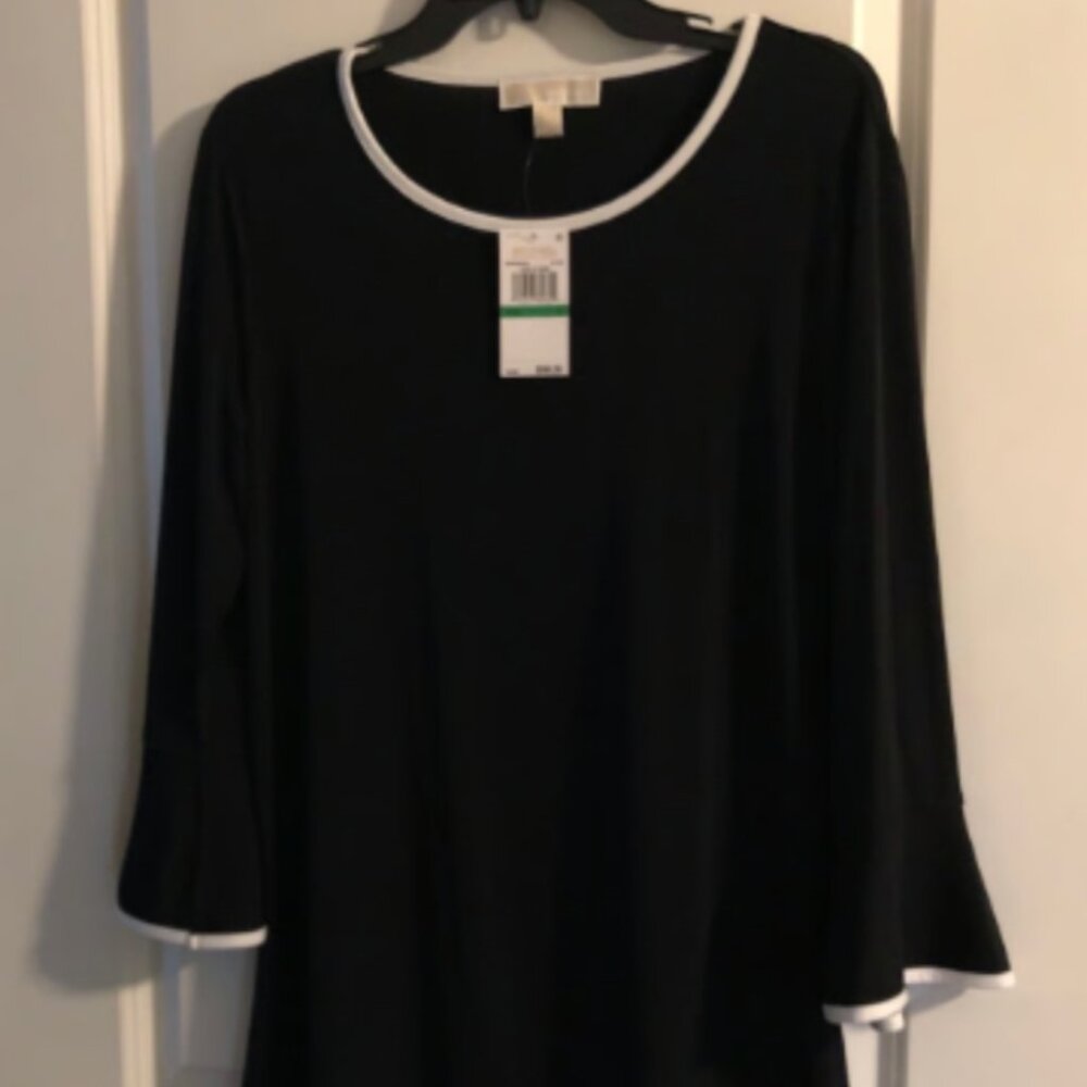 Large Black Michael Kors Dress NWT White Trim